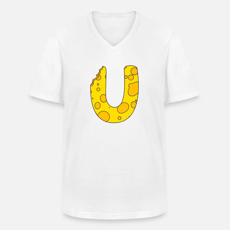 Buchstabe U - Männer-T-Shirt mit V-Ausschnitt - Weiß
