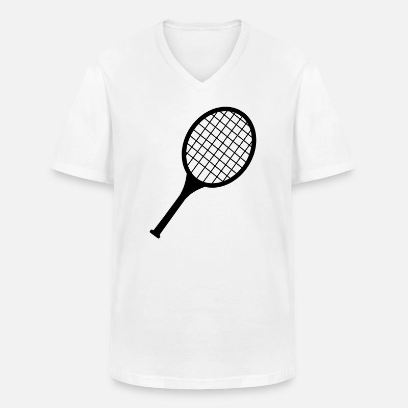 Badmintonschläger-Logo - Männer-T-Shirt mit V-Ausschnitt - Weiß