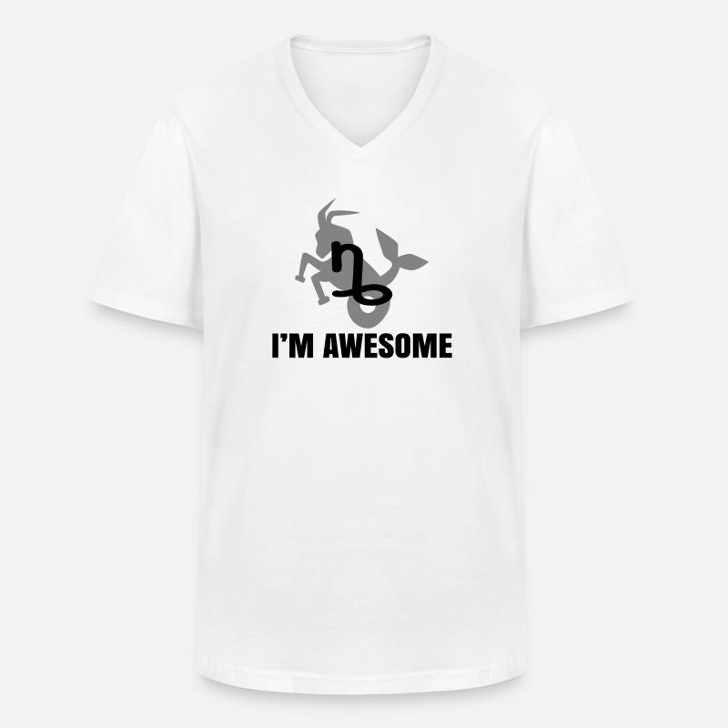 Steinbock Horoskop Statement Esoterik Astrologie - Männer-T-Shirt mit V-Ausschnitt - Weiß