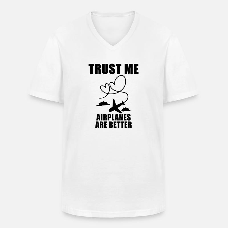 Flugzeuge Flugzeug Pilot Geschenk - Männer-T-Shirt mit V-Ausschnitt - Weiß