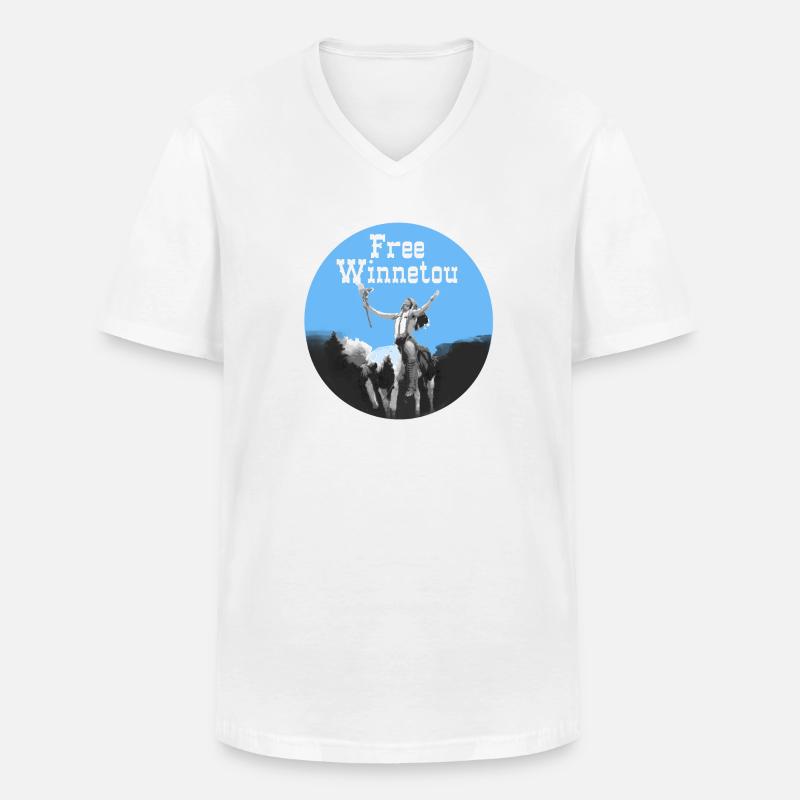 free winnetou,winnetou,indianer,häuptling - Männer-T-Shirt mit V-Ausschnitt - Weiß
