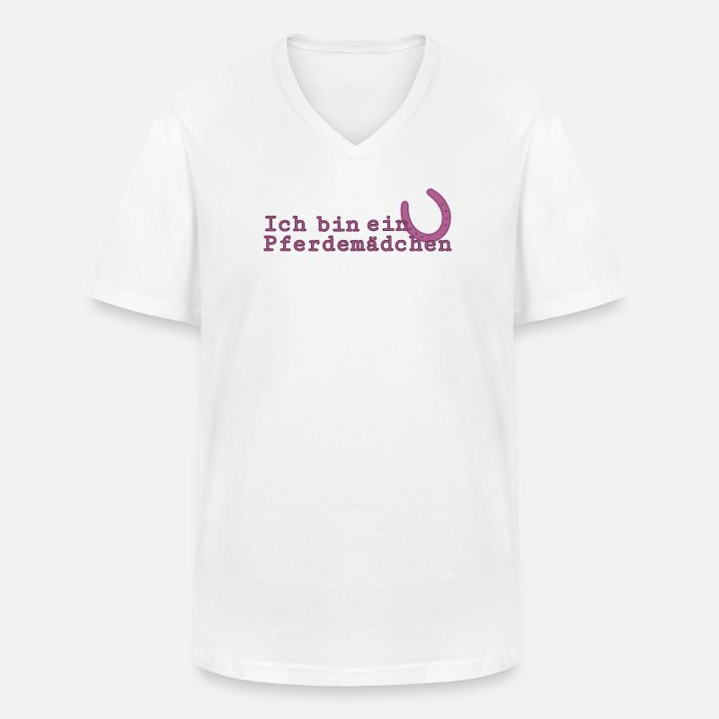 Ich bin ein Pferdemädchen - Männer-T-Shirt mit V-Ausschnitt - Weiß