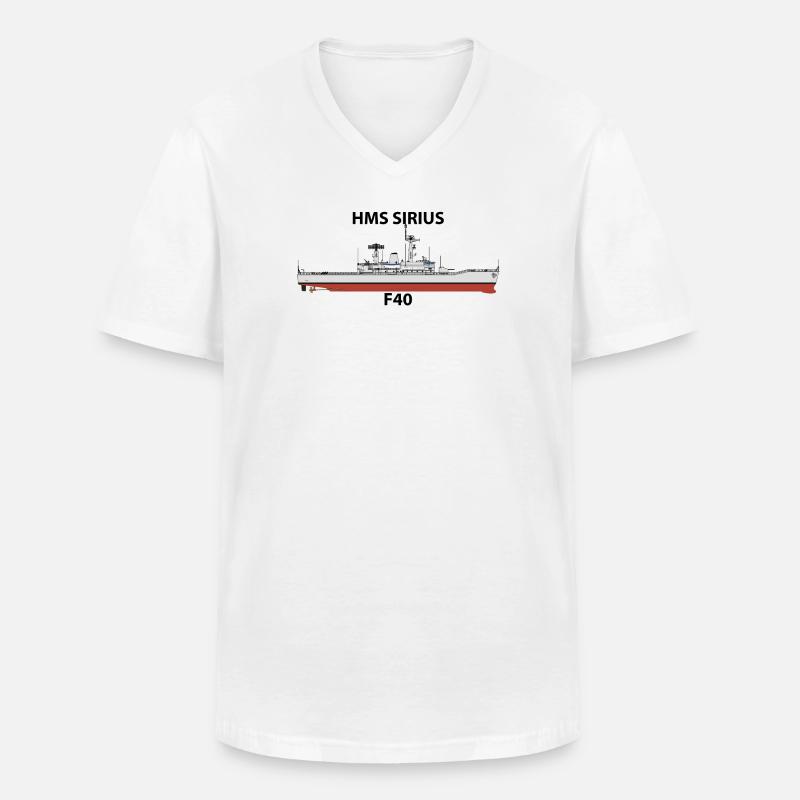 HMS SIRIUS - LEANDER ORIG - Männer-T-Shirt mit V-Ausschnitt - Weiß