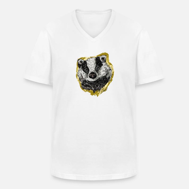 Der Dachs - Männer-T-Shirt mit V-Ausschnitt - Weiß