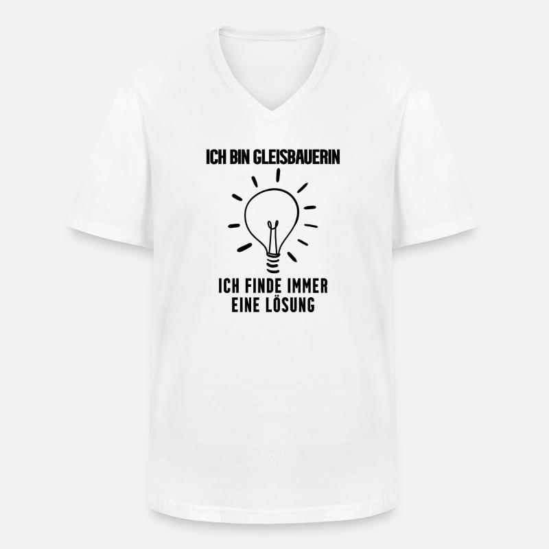 Gleisbauerin Beruf - Männer-T-Shirt mit V-Ausschnitt - Weiß