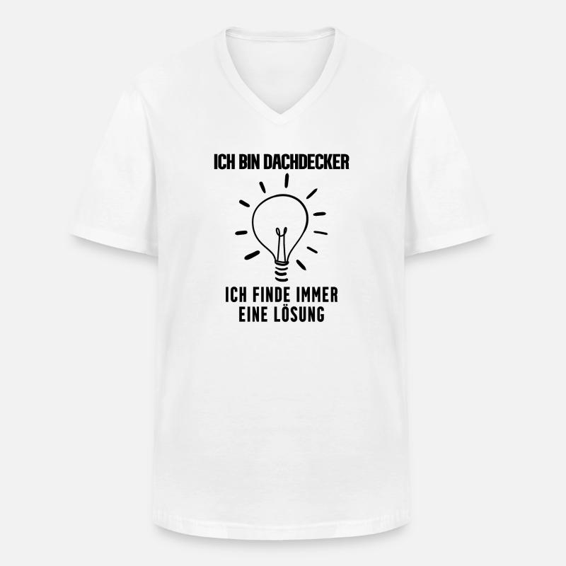 Dachdecker - Männer-T-Shirt mit V-Ausschnitt - Weiß