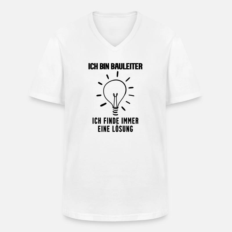 Bauleiter - Männer-T-Shirt mit V-Ausschnitt - Weiß