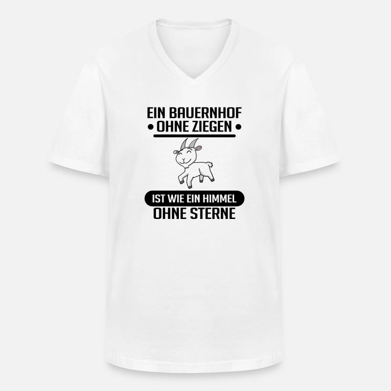 Ziege Ziegenbock Bock - Männer-T-Shirt mit V-Ausschnitt - Weiß