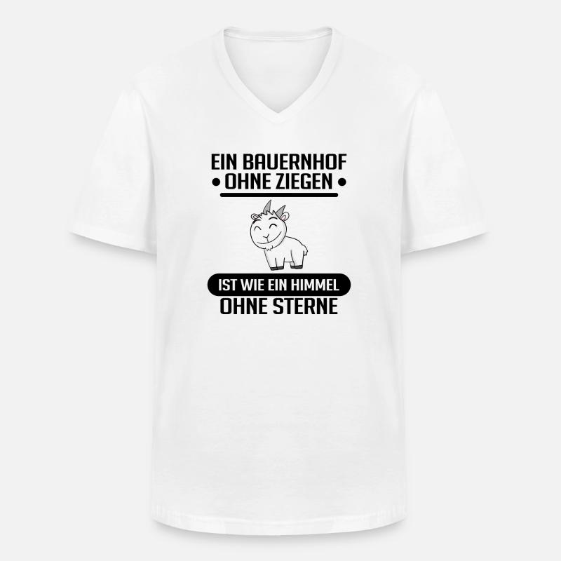 Ziege Ziegenbock Bock - Männer-T-Shirt mit V-Ausschnitt - Weiß