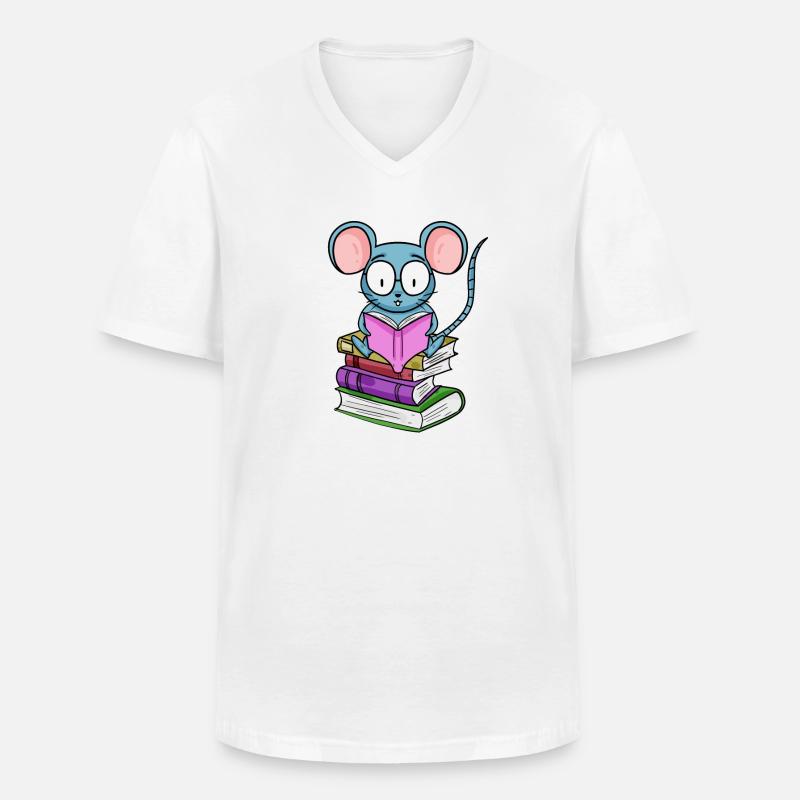 Lesen Buch Bücher Leser Geschenk - Männer-T-Shirt mit V-Ausschnitt - Weiß