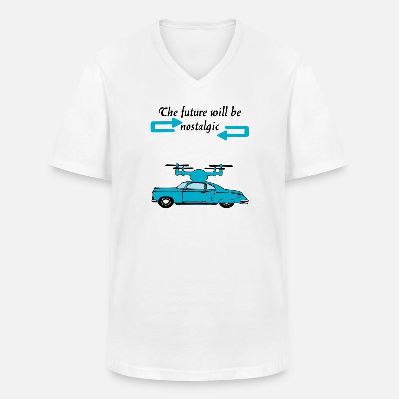 Der Futur wird nostalgisch sein - Männer-T-Shirt mit V-Ausschnitt - Weiß