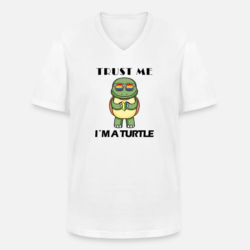 Schildkröte - Männer-T-Shirt mit V-Ausschnitt - Weiß