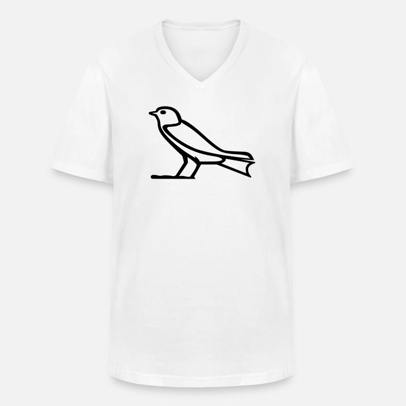 Vogel-Hieroglyphe - Männer-T-Shirt mit V-Ausschnitt - Weiß