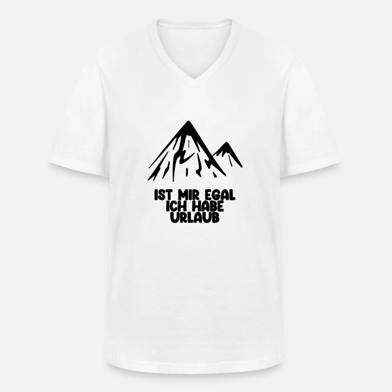 Urlaub - Männer-T-Shirt mit V-Ausschnitt - Weiß