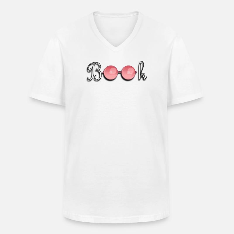 Buch - Männer-T-Shirt mit V-Ausschnitt - Weiß
