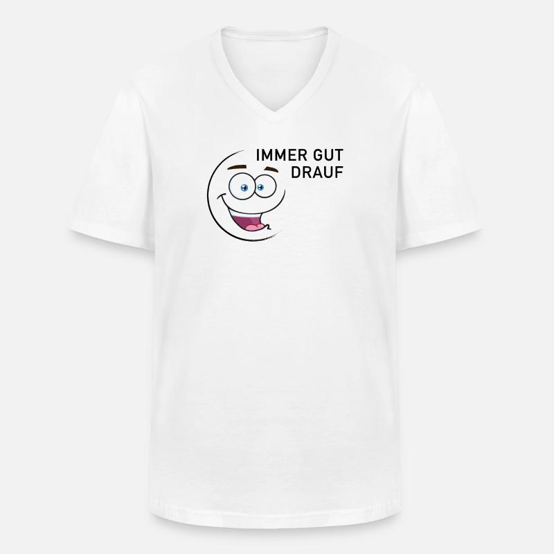 Immer gut drauf | smiley - Männer-T-Shirt mit V-Ausschnitt - Weiß