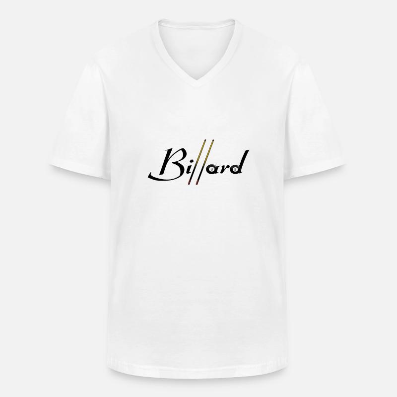 Biliardo - Maglietta da uomo classica con scollo a V - bianco