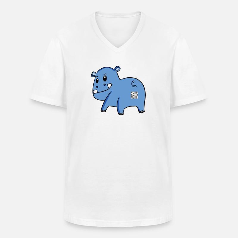 Nilpferd Arsch - Nilpferd Hintern - Männer-T-Shirt mit V-Ausschnitt - Weiß