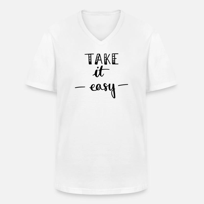 take it easy - Männer-T-Shirt mit V-Ausschnitt - Weiß