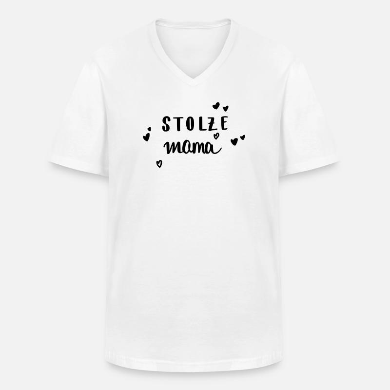 stolze Mama - Männer-T-Shirt mit V-Ausschnitt - Weiß