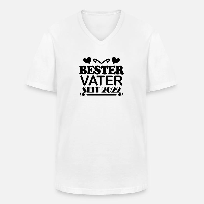 Bester Vater seit 2022 - Männer-T-Shirt mit V-Ausschnitt - Weiß