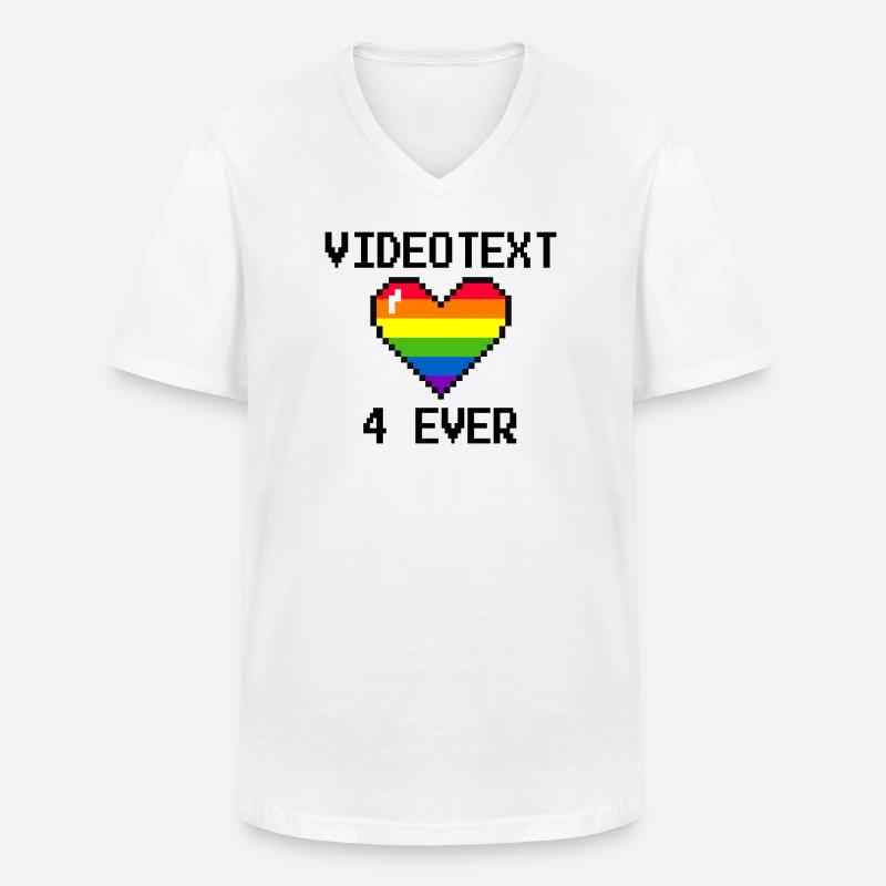 Videotext for ever - Männer-T-Shirt mit V-Ausschnitt - Weiß