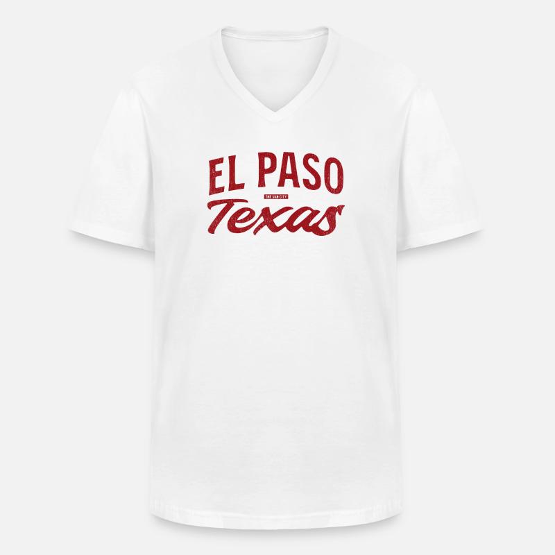 El Paso Texas Retro Script - Men's V-Neck T-Shirt - white