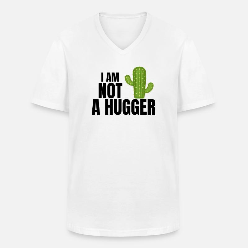 Ich bin kein Umarmer, Umarmer, Kaktus - Männer-T-Shirt mit V-Ausschnitt - Weiß