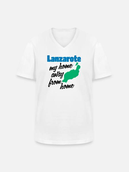 Lanzarote, mein zweites Zuhause - Männer-T-Shirt mit V-Ausschnitt - Weiß