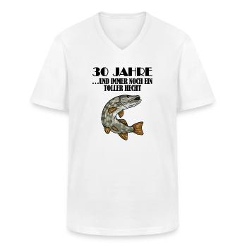 30. Geburtstag Angler Lustiger Spruch - 30 Jahre - Männer-T-Shirt mit V-Ausschnitt - Weiß - Vorne - AI Model Male 185 light (185cm)