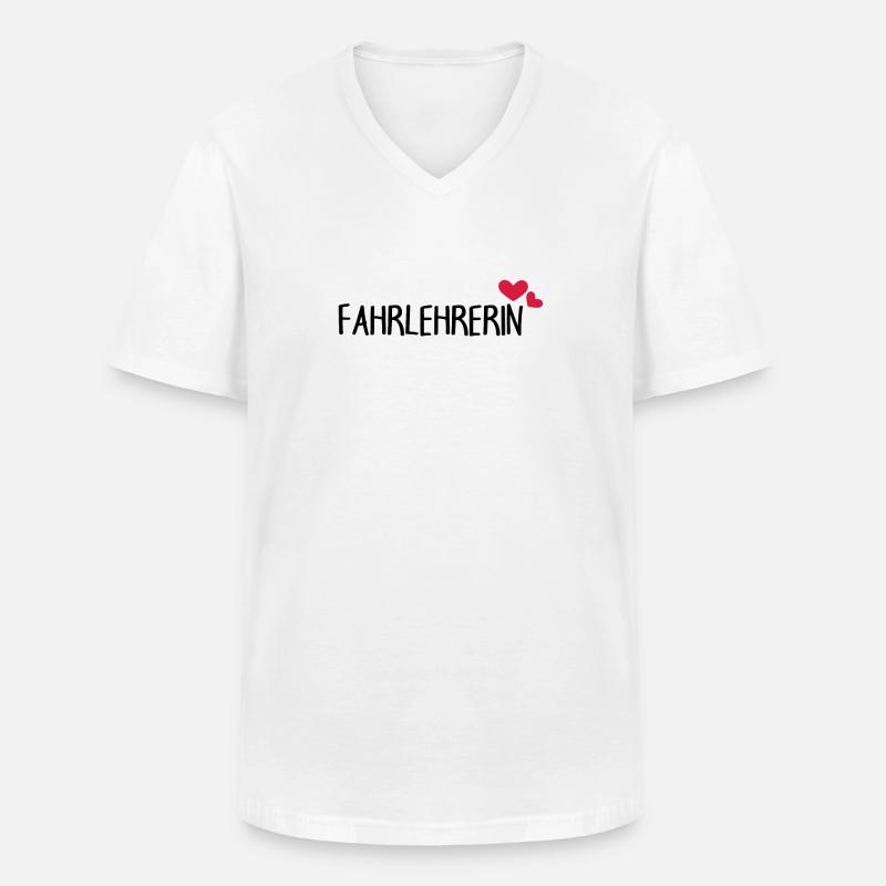 Fahrlehrerin Herz - Männer-T-Shirt mit V-Ausschnitt - Weiß