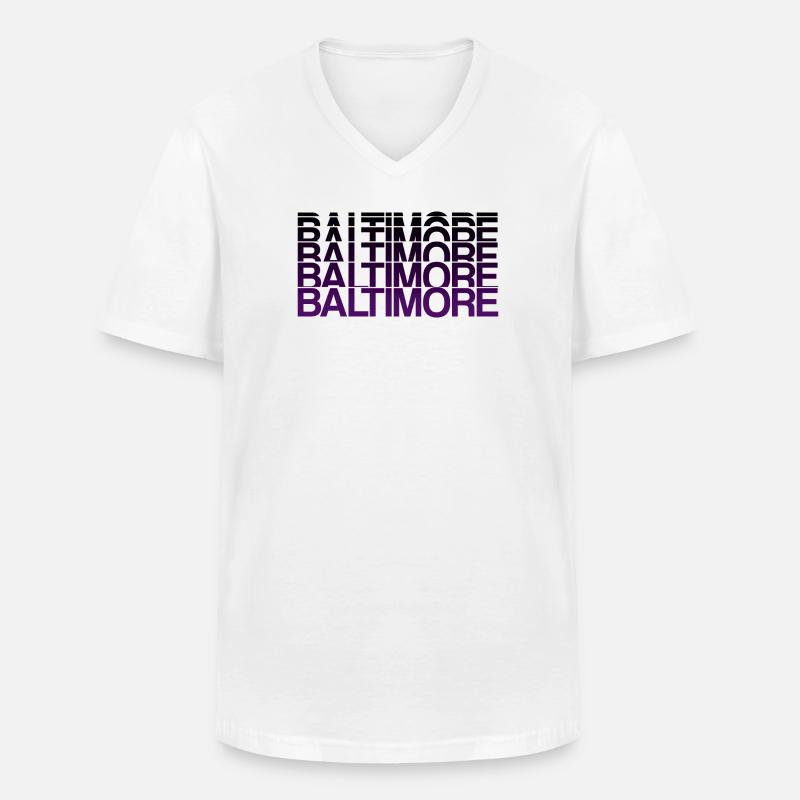 Baltimore Violett Gradient Stil - Männer-T-Shirt mit V-Ausschnitt - Weiß