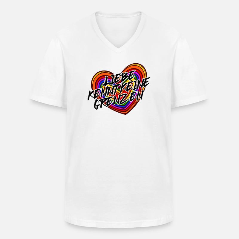 Lgbt Gleichgeschlechtliche Ehe Statement Herz - Männer-T-Shirt mit V-Ausschnitt - Weiß