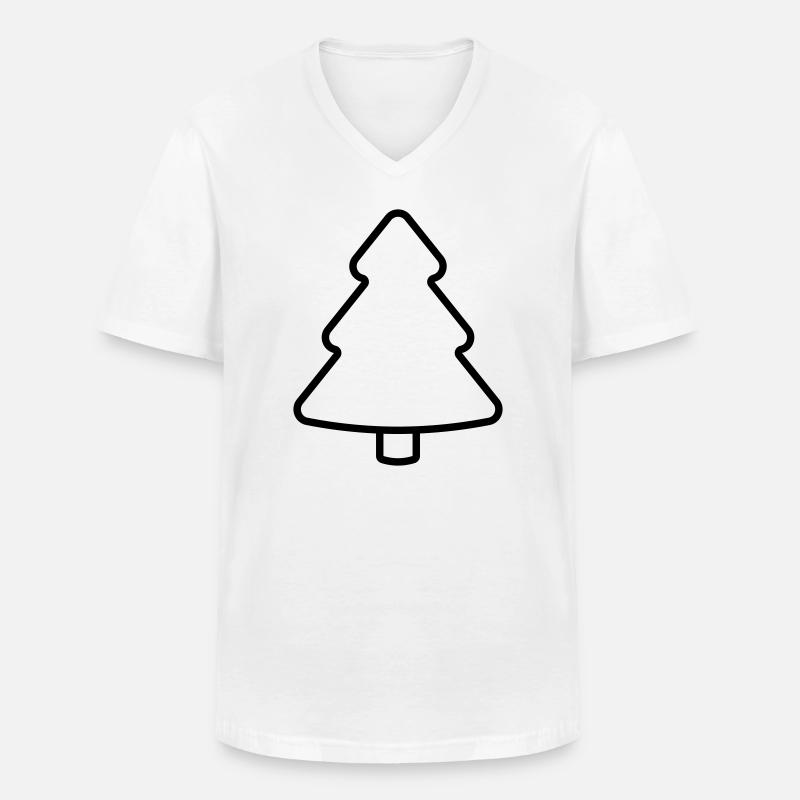 Tannenbaum Icon Weihnachtsbaum Kontur - Männer-T-Shirt mit V-Ausschnitt - Weiß