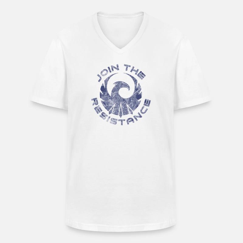 P.R.I.M Join the resistance marmor - Männer-T-Shirt mit V-Ausschnitt - Weiß