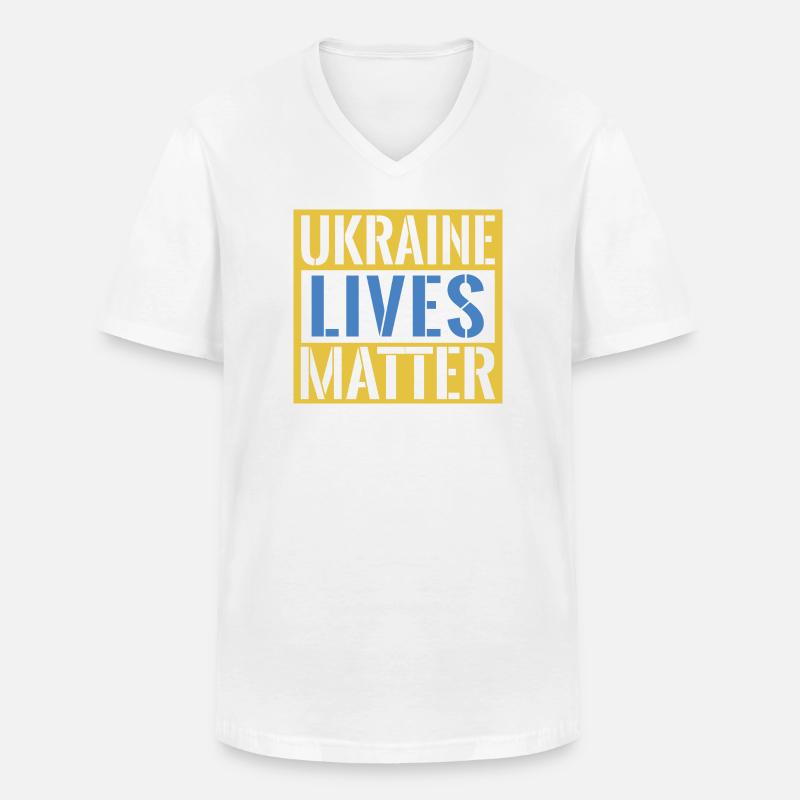 Ukraine Lives Matter Bold Statement - Männer-T-Shirt mit V-Ausschnitt - Weiß