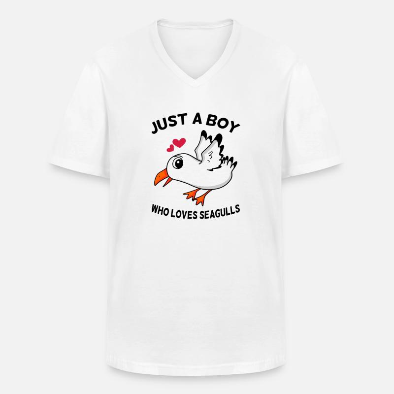 Möwe Spruch - Männer-T-Shirt mit V-Ausschnitt - Weiß