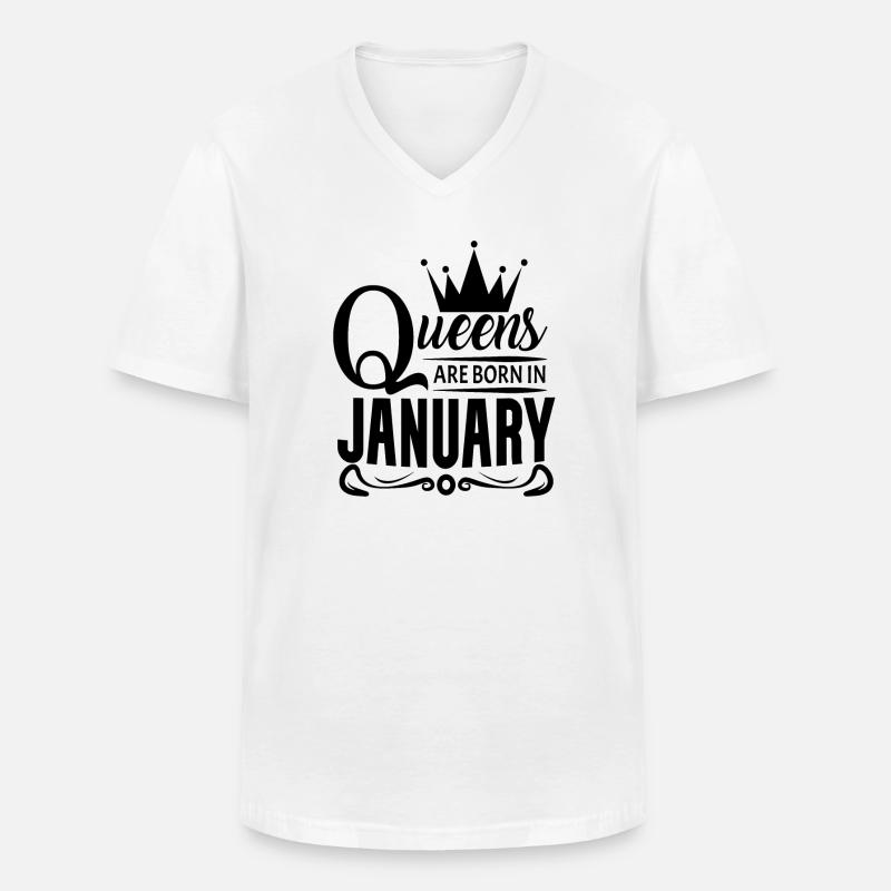 Geburtsmonat Januar - Männer-T-Shirt mit V-Ausschnitt - Weiß
