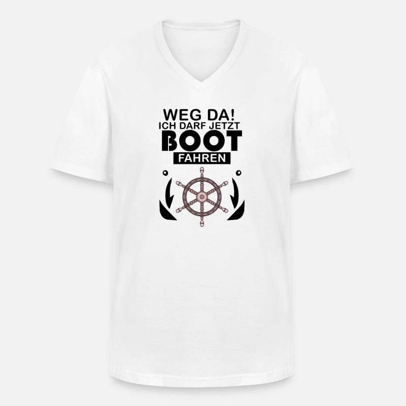 Bootsführerschein Motorboot Geschenk - Männer-T-Shirt mit V-Ausschnitt - Weiß