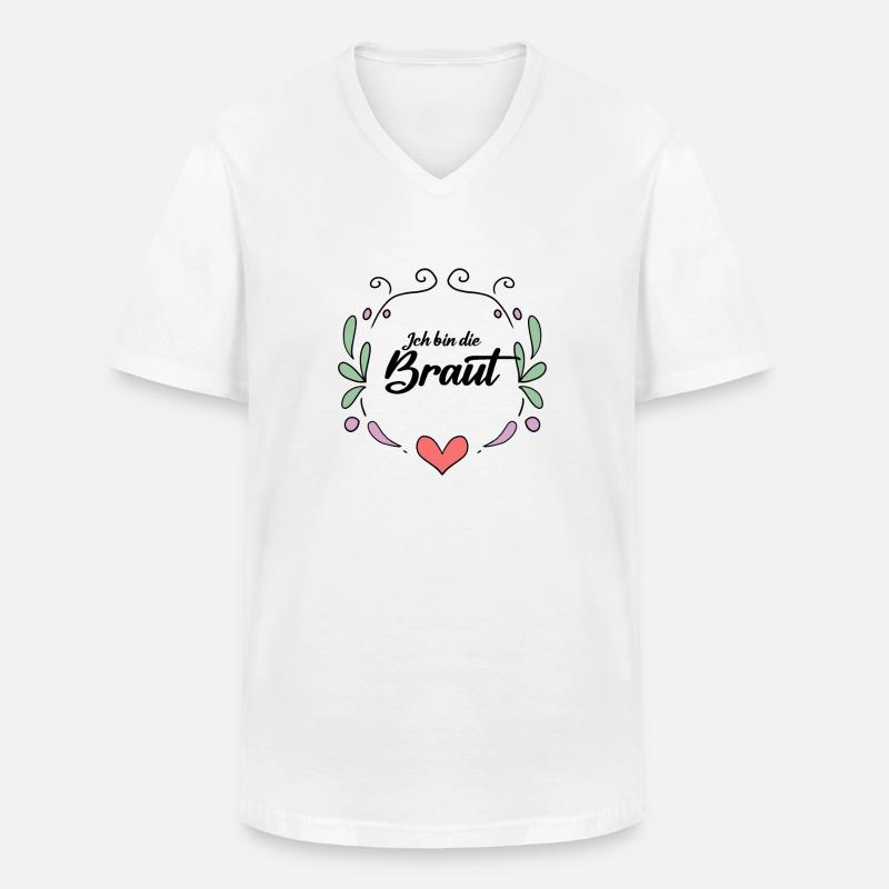 Braut - Männer-T-Shirt mit V-Ausschnitt - Weiß