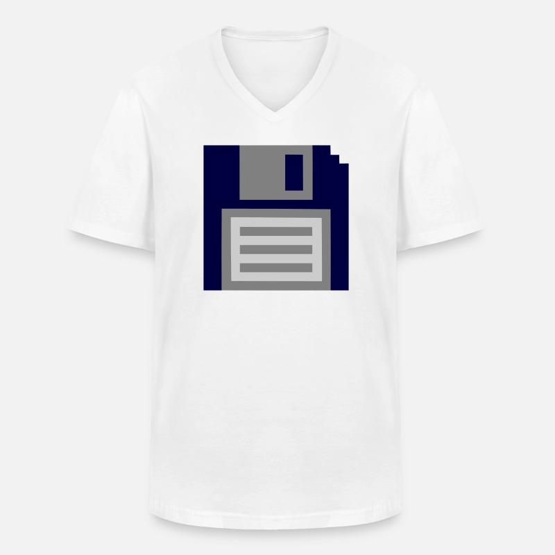 Diskette - Männer-T-Shirt mit V-Ausschnitt - Weiß