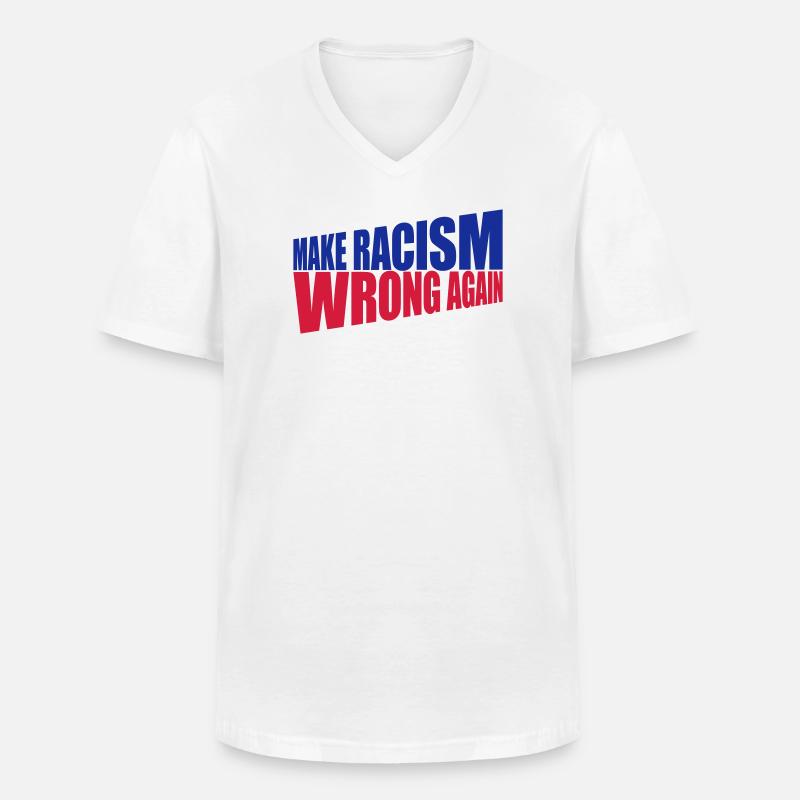 make racism wrong again - Männer-T-Shirt mit V-Ausschnitt - Weiß