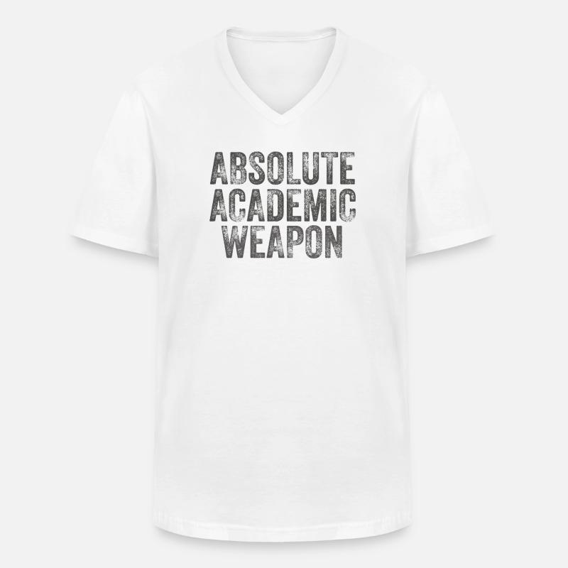 Studenten Absolute Academic Weapon - Männer-T-Shirt mit V-Ausschnitt - Weiß