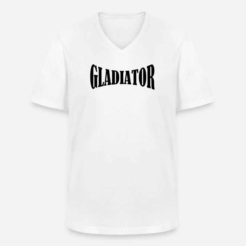 gladiator shirt - Männer-T-Shirt mit V-Ausschnitt - Weiß