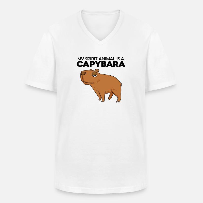 Capybara Wasserschwein Geschenk - Männer-T-Shirt mit V-Ausschnitt - Weiß