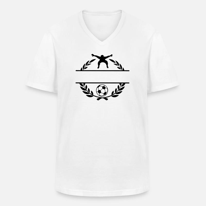 Fußball 1 - Männer-T-Shirt mit V-Ausschnitt - Weiß