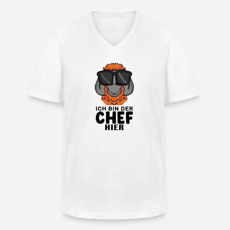 Cool Affe Chef Spruch Sonnenbrille - Männer-T-Shirt mit V-Ausschnitt - Weiß