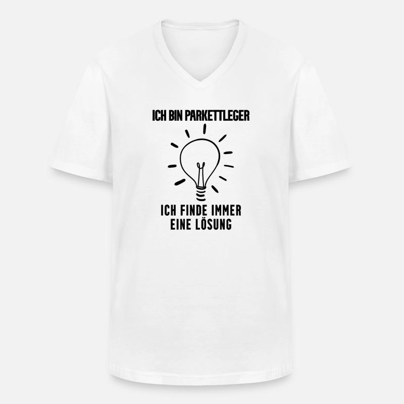 Parkettleger Geschenk - Männer-T-Shirt mit V-Ausschnitt - Weiß