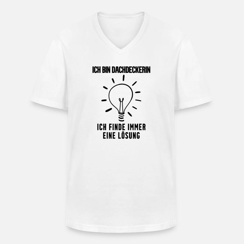 Dachdeckerin Geschenk - Männer-T-Shirt mit V-Ausschnitt - Weiß