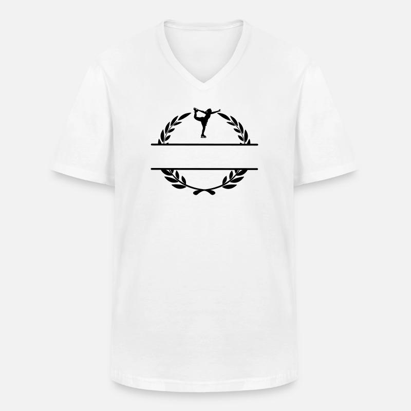 Eiskunstläuferin im Lorbeerkranz - Männer-T-Shirt mit V-Ausschnitt - Weiß